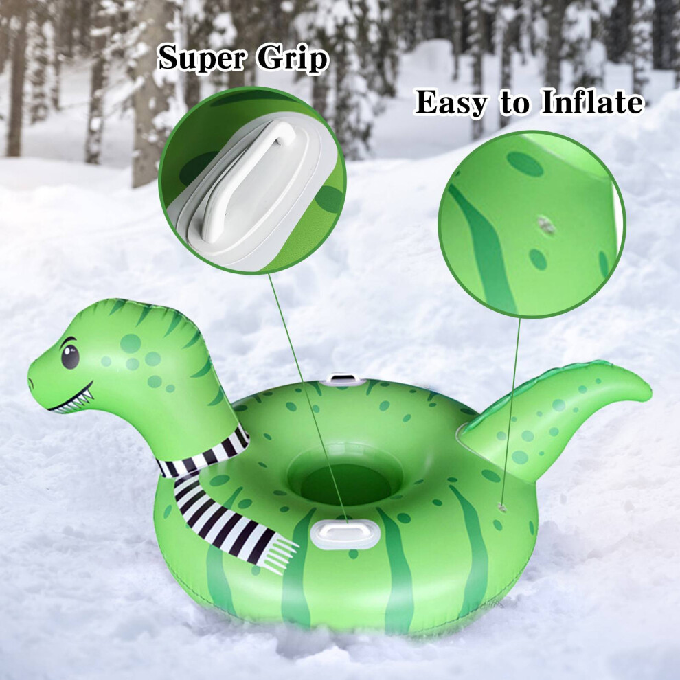Thicken Snow Tube Inflatable Snow Sleds with Handles Winter Toys for Kids Adults