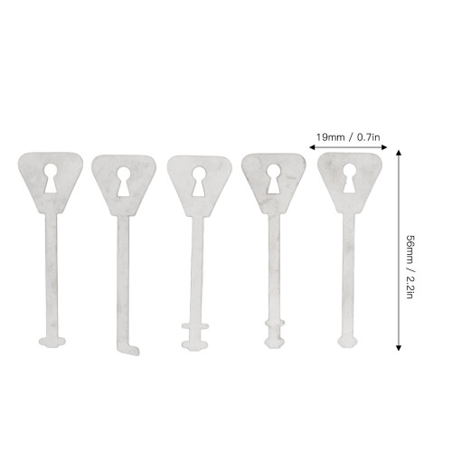 5PCS Master Keys Stainless Steel Replacement Skeleton Lock Key Set Multiple Shapes Lock Picking Emergency Tool 1