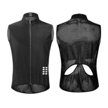 (2XL, Black) Cycling Vest Mesh Back Breathable High Visible Cycle Gilet Race fit Topzz