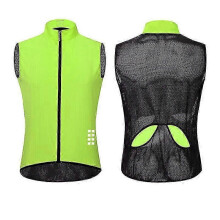 (XL, Green) Cycling Vest Mesh Back Breathable High Visible Cycle Gilet Race fit Topzz