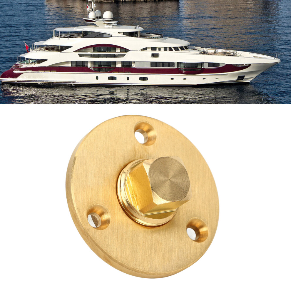 Boat Drain Plug 2 Inch With Brass Plug Oval Marine Yacht Plug For 1/2 Inch Garboard Pipe