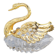 Swan Sugar Storage Jar European Modern Condiment Container Golden Seasoning Bowl for Kitchen Restaurant