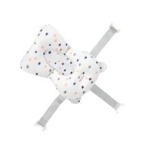Soft Baby Bath Support Cushion Pad Cute Breathable Adjustable Newborn Bathtub Floating Pillow Mat White Star Pattern