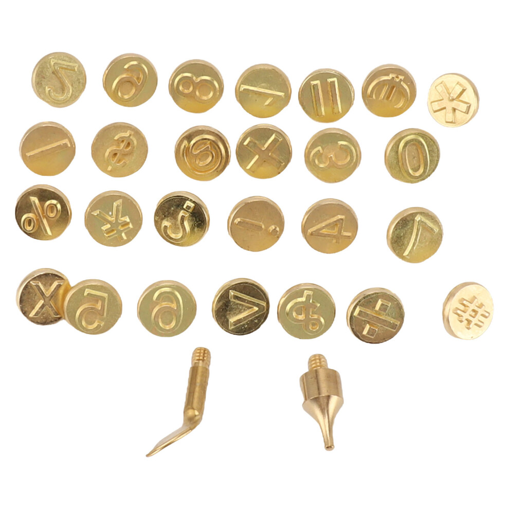 28Pcs Number Wood Burning Tip Set Brass Welding Pyrography Head Diy Engraving Tool For Embossing And Carving Crafts 7891314928301