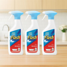 Flash Bleach Cleaning Spray 500ml (Pack of 3), Multi-Surface Cleaner