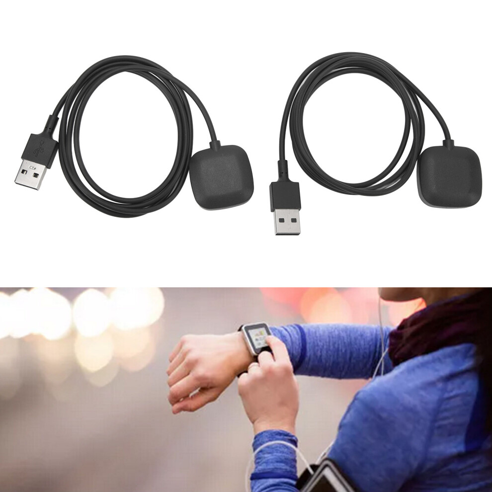 2 Pcs 5V Smart Watch Charger Wireless Charging Dock Data Transmission Charging Cable For Fitbit Versa 3 Sense 1M 9401314931560