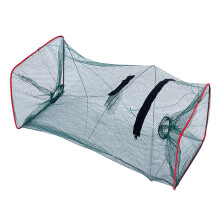 Shrimp Trap Nylon Portable Folded Collapsible Outdoor Crab Net Fishing Bait Mesh Cage with Two Hole for Lobster Crawfish