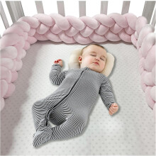 Protector de cama anudado, cojín de nudo, protector de cuna trenzado, cojín de nudo extra suave para decoración de habitación
