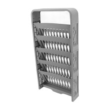5 Tier Book Rack Large Capacity Compact Sturdy Durable Storage Bookshelf With Stationery Box for Classroom Home Gray