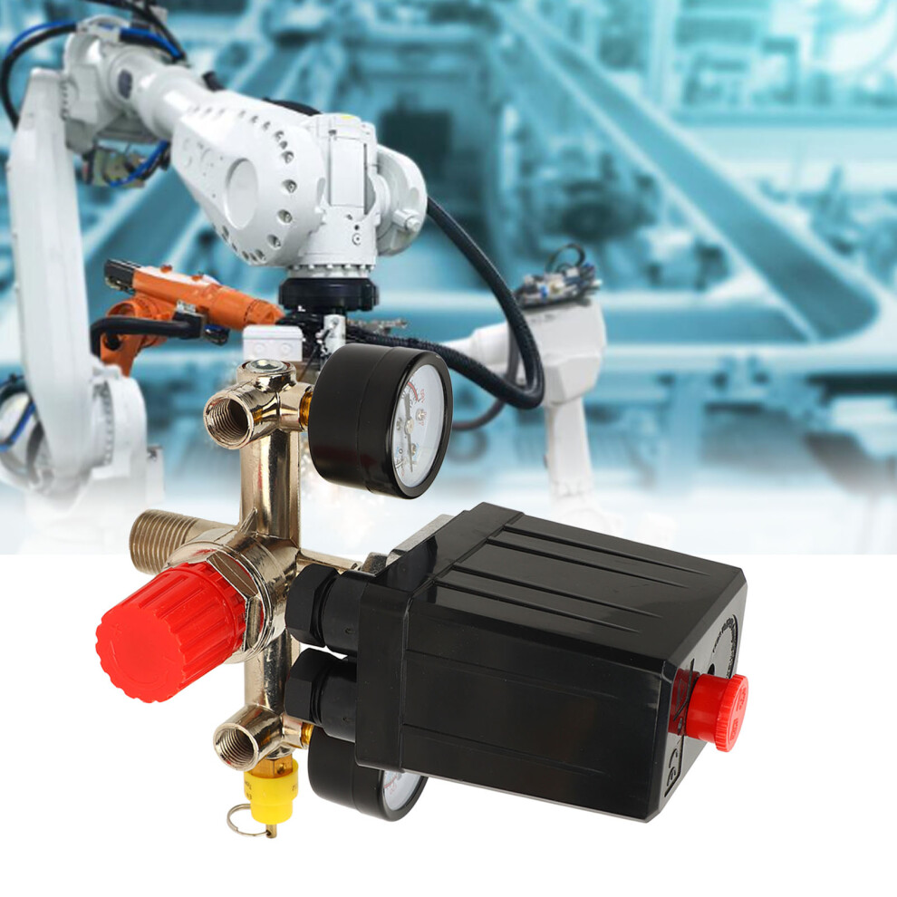 Air Compressor Pressure Switch Dual Regulator Automatic Pressure Control Valve American Port 0Â12Bar 0Â180Psi 8451314952608
