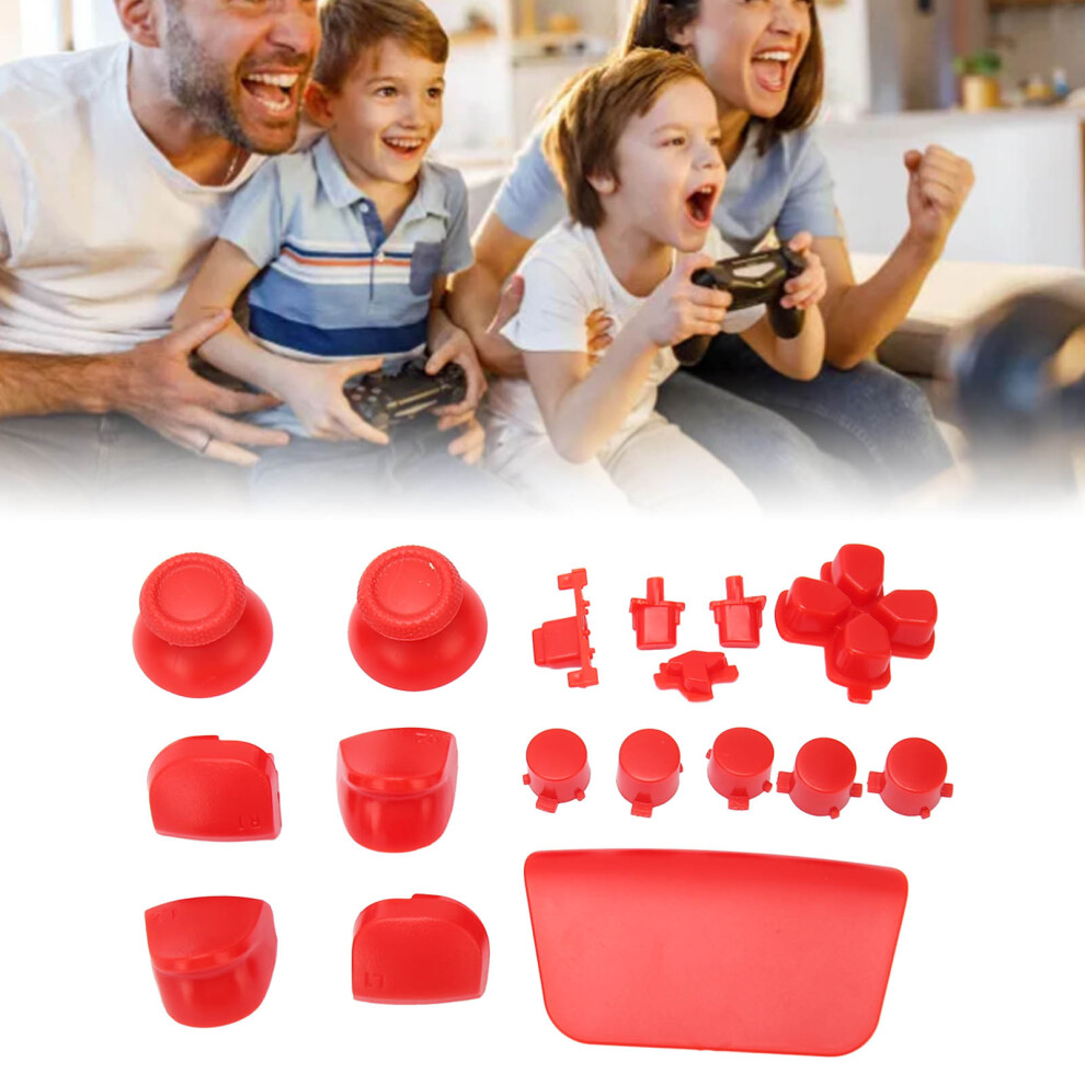 16Pcs Game Controller Replacement Buttons For Ps5 Gamepad Replacement Thumbstick Trigger Buttons For Ps5 Controller Red 5061314954828