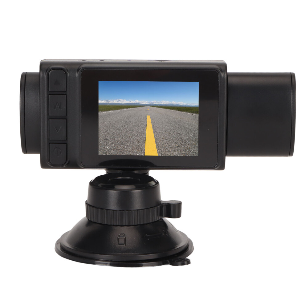 3 Channel Dash Cam 1080P 2.0In Ips Screen Front Rear Cabin View Parking Monitor Night Vision Motion Detection Black 7631314955194
