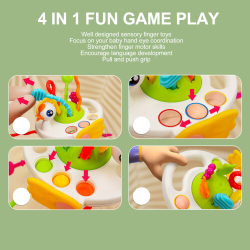 Toddler Pull String Toy Educational Soothing Duck Shape Multi Functional Pull String Toy White 2