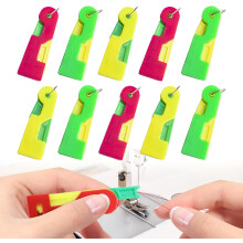 Set Profesional de 3 Enhebradores para Agujas - Plástico Duradero con Diseño Ergonómico, 6.5x2 cm, Multiusos para Costura Manual y Máquina