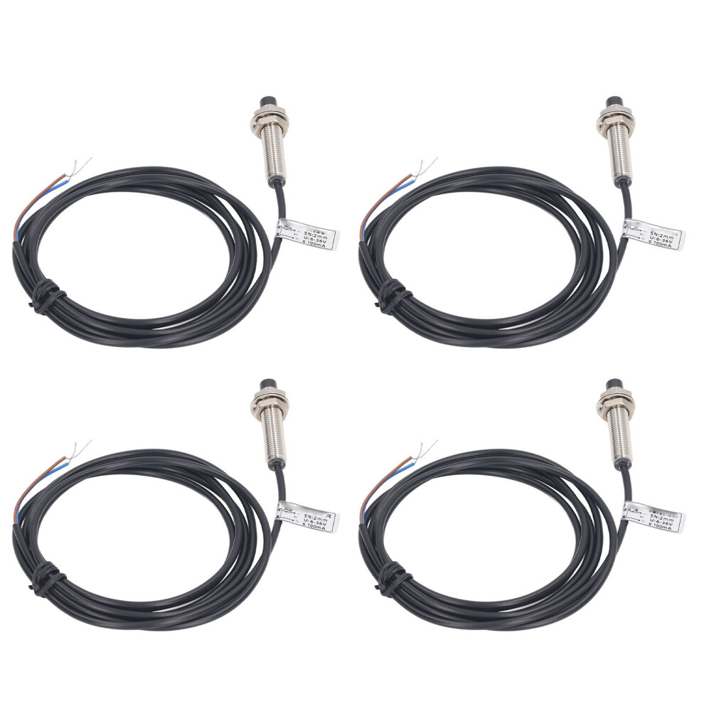 4 Sets 8Mm Proximity Sensor Inductive Proximity Switch Npn 2 Wire Nc Contact 6Â36Vdc 2Mm Detection Distance 7691314958519