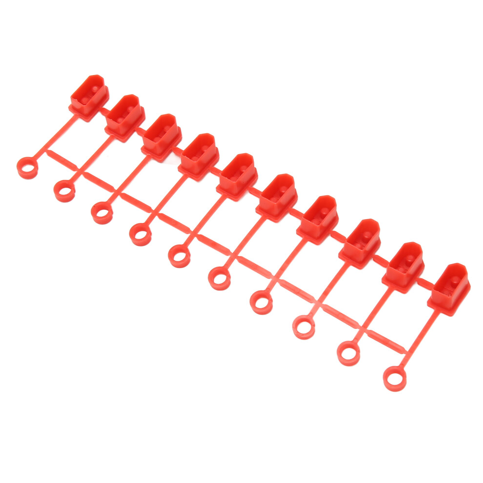 1 Strip 10Pcs Xt60 Plug Connector Caps Rubber Terminal Dustproof Protection Cover For Rc Lithium Battery Red 8291314957773