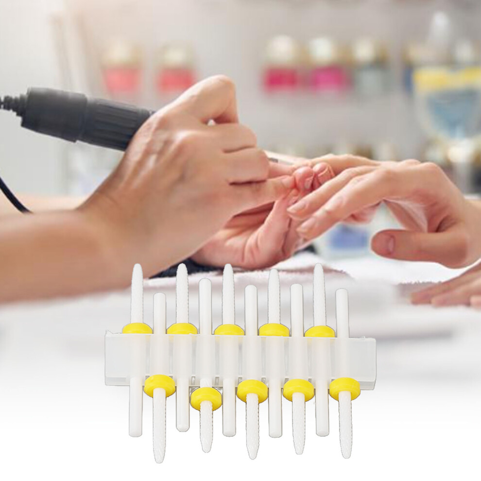 10pcs Cuticle Remover Bits Gel Home Salon Polish Dead Skin Removal Nail Drill Bit for Nail Artist