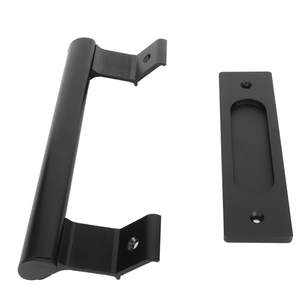 Sliding Door Handle Double Sided Universal Black Aluminum Alloy Barn Door Handles Hardwares For Home Bedroom 8161314959490