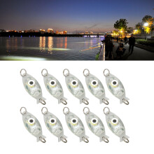 10 Stück LED Unterwasser Angelköder Licht Weißes Augendesign Tiefseetieflaufköder