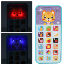 Baby Cell Phone Toy 18 Buttons 6 Modes USB Charging Multifunction Early Education Simulation Phone Toddlers Phone Toys Cyan