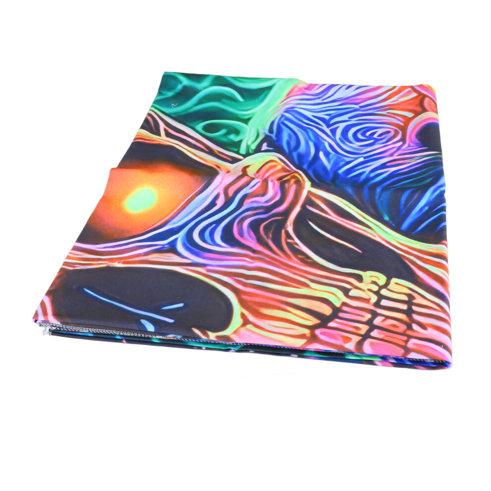 Uv Reactive Skull Tapestry Decorative Colorful Mysterious Hand Crafted Blacklight Tapestry With Accessories Brushed Fabric Gtyg(297) 200X15 9361314967993