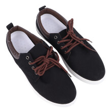 Herren Canvas Flachschuhe Gummisohle Schwarz 42, Größe 10,2 Zoll