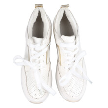 Unisex PU Sports Walking Sneakers Größe 38 Weiß, Dicke Sohle