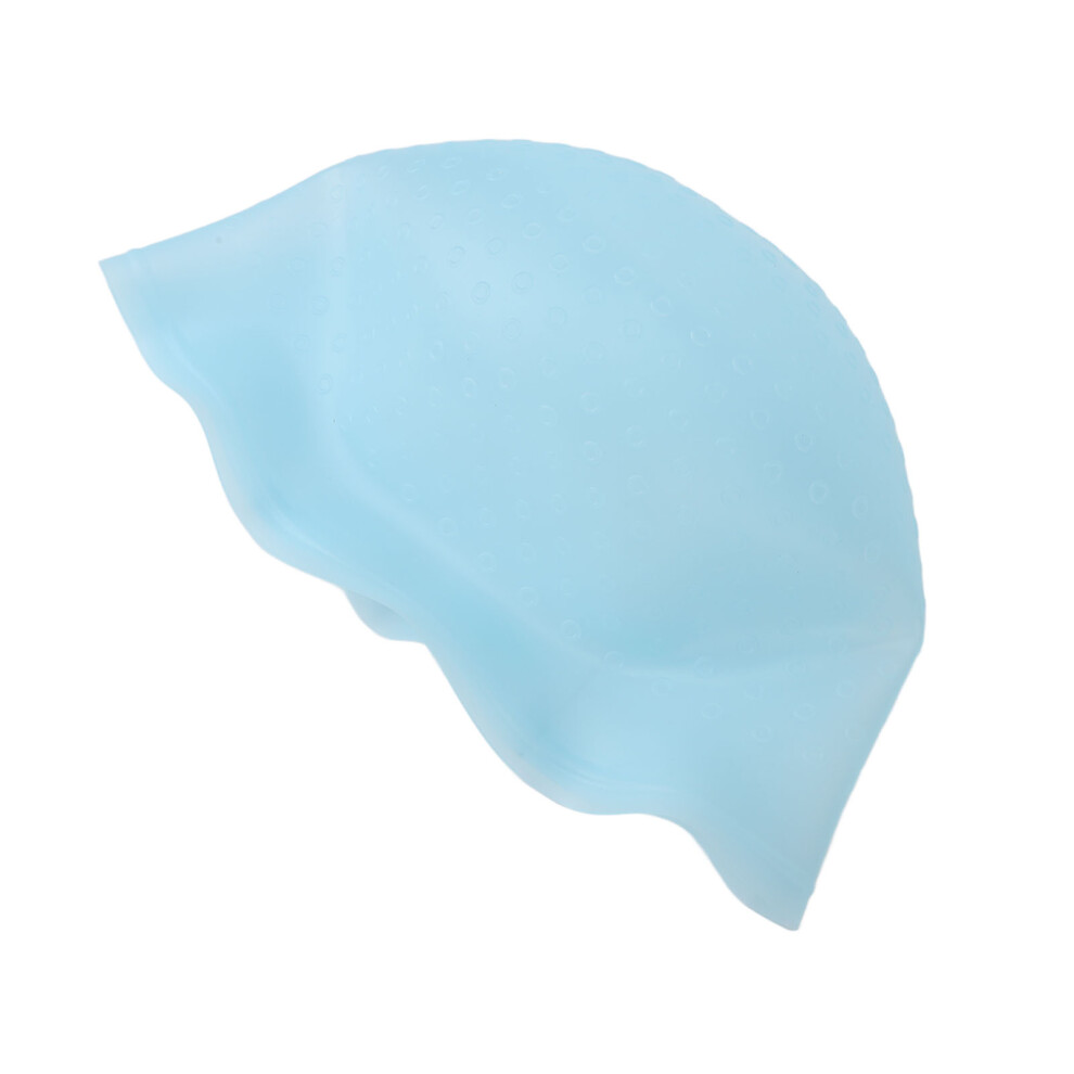 Hair Highlight Cap With Hook Needle Silicone Hair Staining Cap Home Hair Salon Transparent Hair Dye Hat Blue