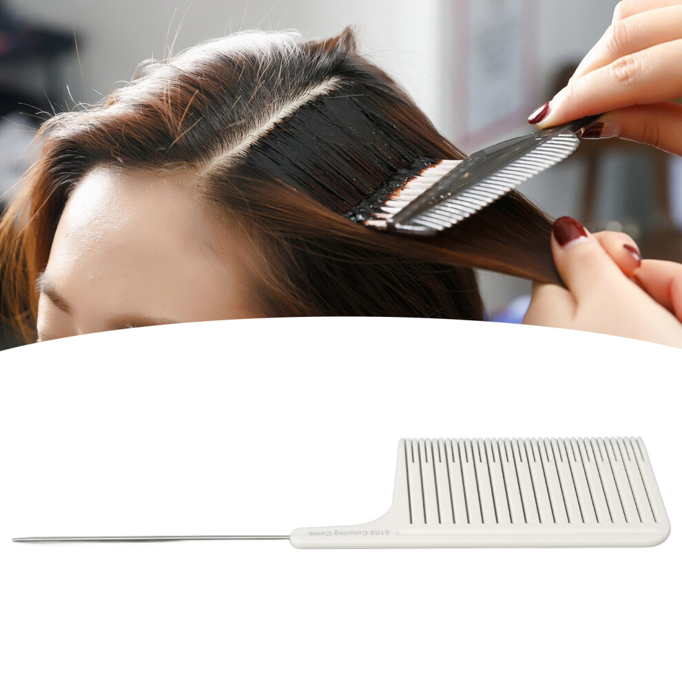 Unisex White Hair Highlight Comb Hair Salon Hair Dye Professional Comb Hair Stylist Stainless Steel Rat Tail Comb