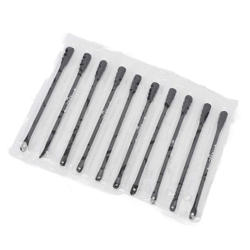 100Pcs Disposable Cotton Swabs Stick Squeeze Acne Blackhead Remover Multi Use Double Tipped Cotton Buds Black