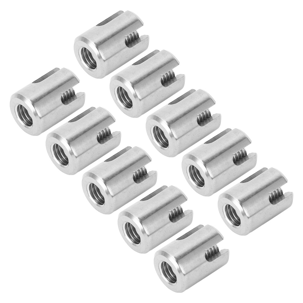 10Pcs Cross Cable Clamp Stainless Steel Wire Railing Clamp Fastener For Indoor Outdoor M10 4Mm / 0.16In 8331314983461