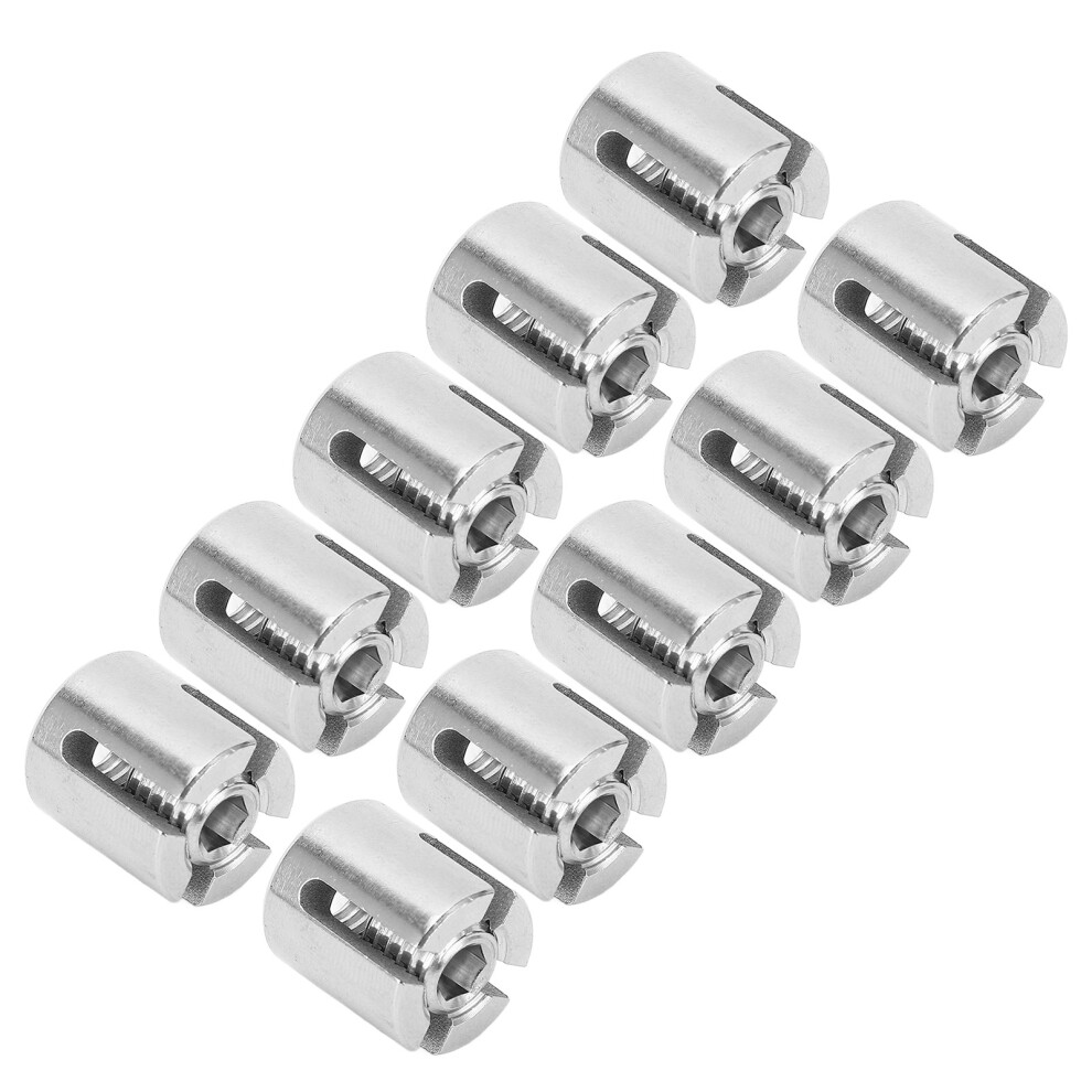 10Pcs Cross Cable Clamp Stainless Steel Wire Railing Clamp Fastener For Indoor Outdoor M8 3Mm / 0.12In 4671314983370
