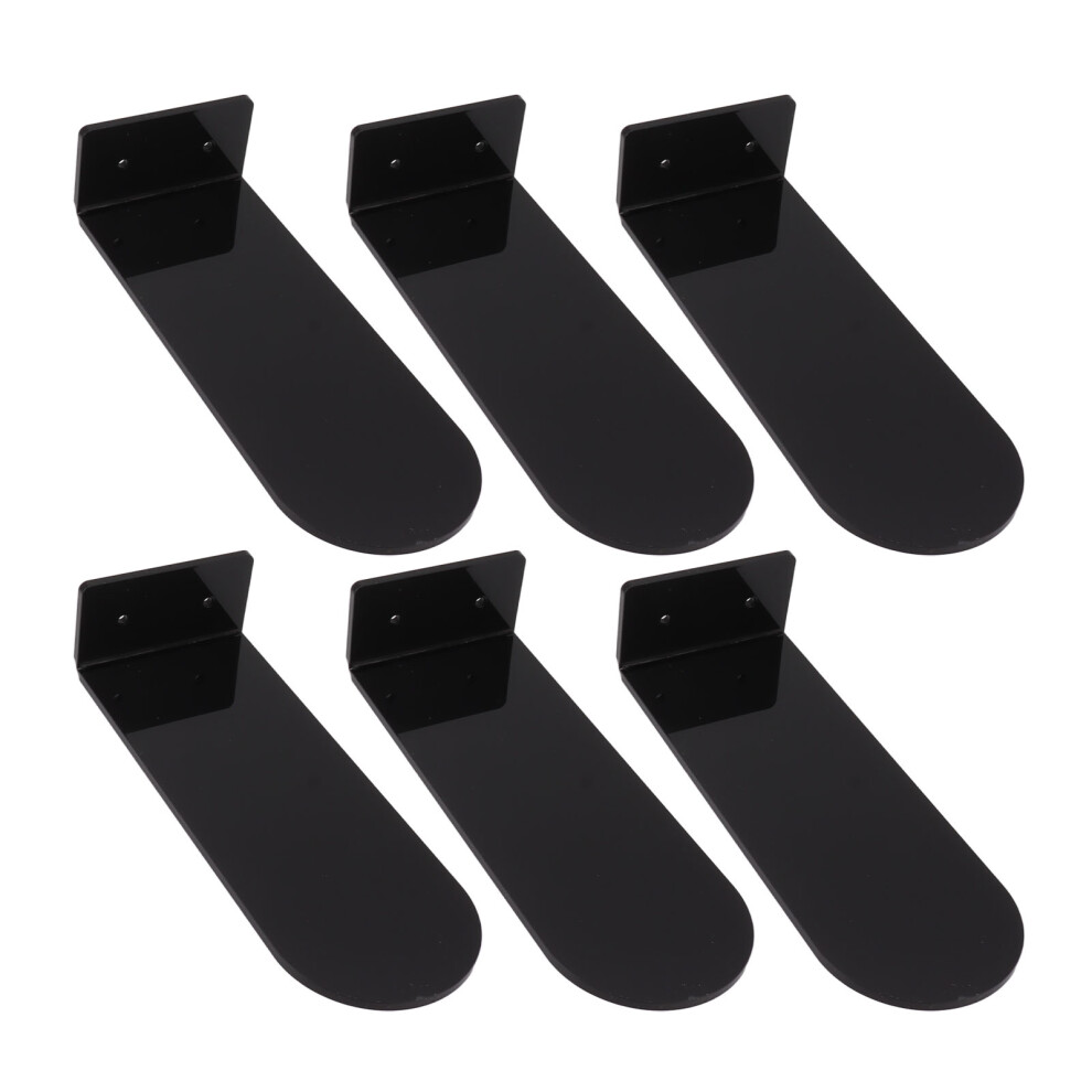 6Pcs Floating Shoe Shelves 7.9In Length Acrylic Shoe Display For Footwear Collection Black 4281314993806
