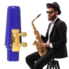 Alto Saxophone Mouthpiece Kit Sax Cover Ligature Reed Instrument Accessories for Replacement Purple