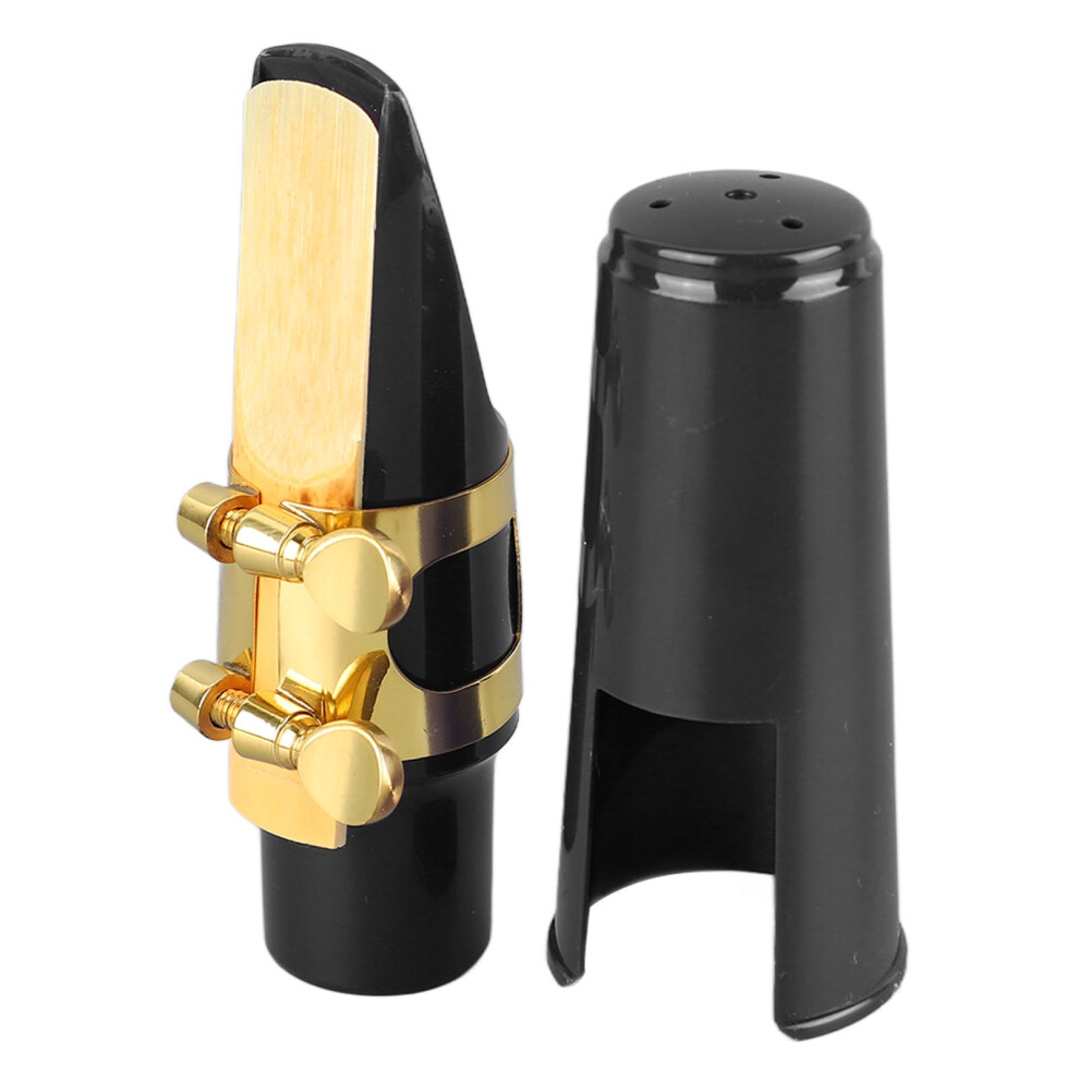 Alto Saxophone Mouthpiece Kit Sax Cover Ligature Reed Instrument Accessories for Replacement Black