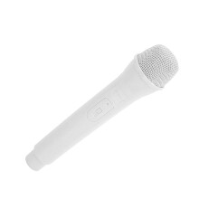 Pretend Play Microphone Toy Portable Smooth Bottom Realistic ABS Plastic Microphones Props for Performance Interview White