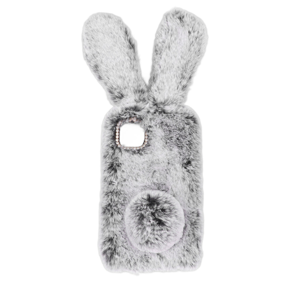 Cute Rabbit Ears Plush Phone Case Soft Bunny Ears Phone Protective Case For Iphone 11 Gray 7681315005770