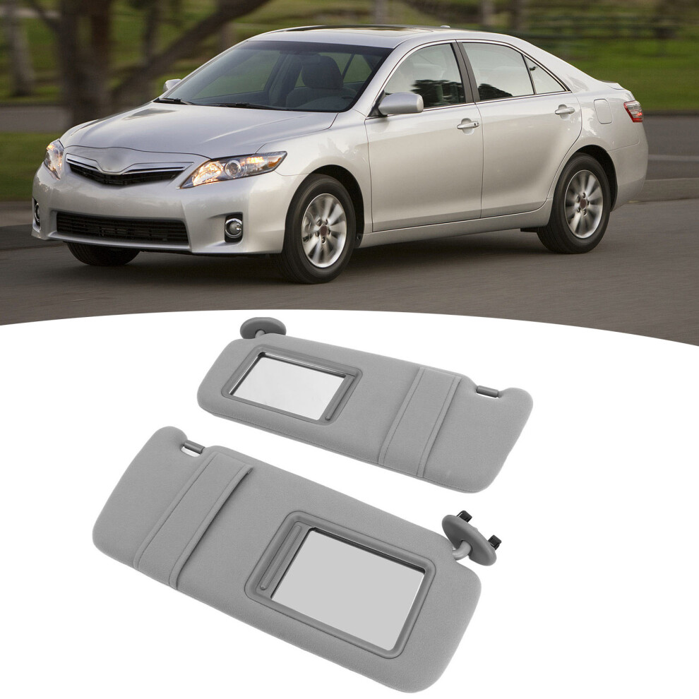 1Pair Sun Visor Car Plastic Sunshade With Mirror 74320 06800 B0 For Camry 2007 To 2011 Gray 8461315006200