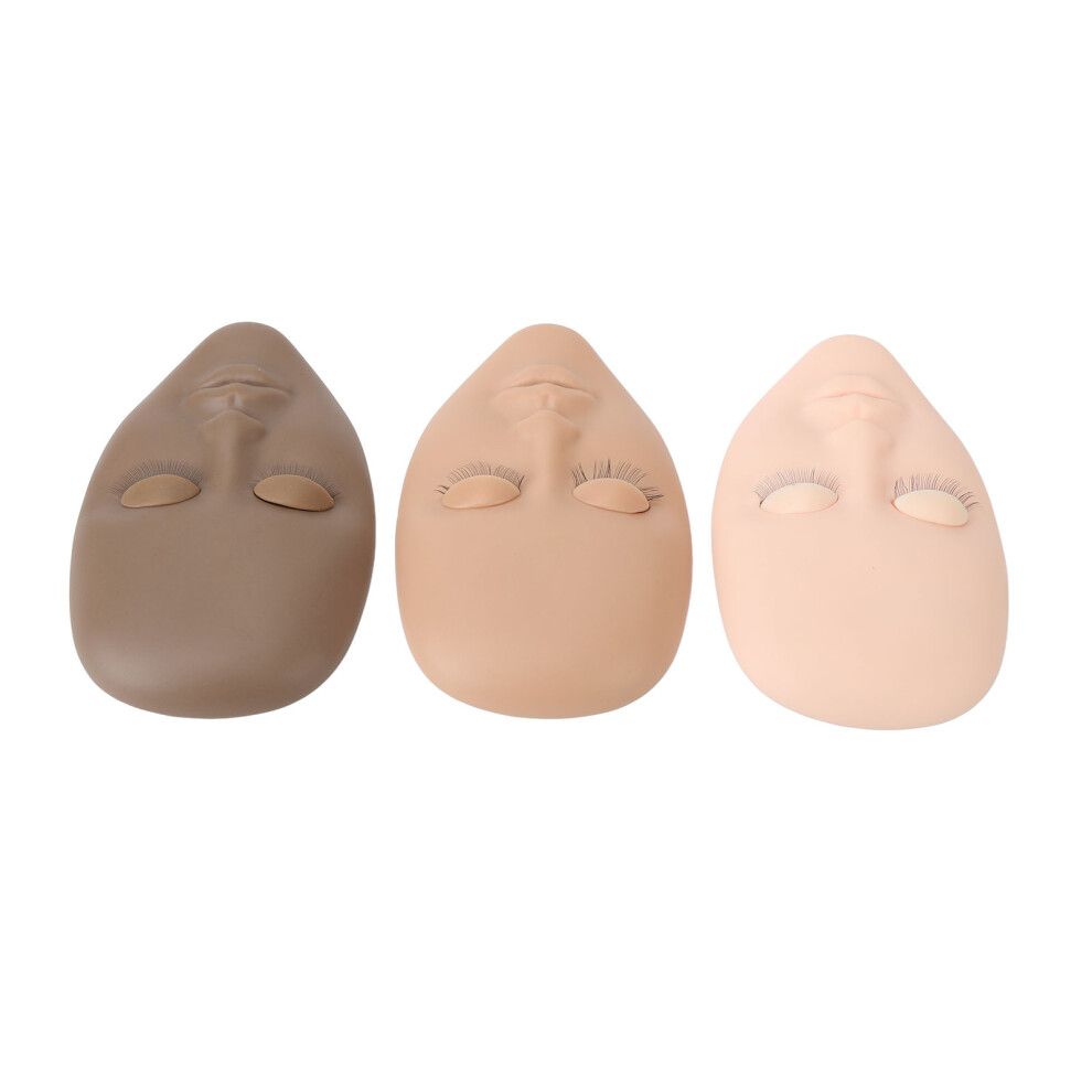 3pcs Lash Mannequin Head Eyelash Extension Practice Doll Head with Replaceable Eyelid Single Layer Lashes
