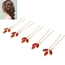 5 Stück Kristall-Steinen Blumen Haarspangen Elegantes Hochzeits-Haarclips-Set