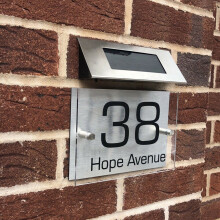 Solar Address Sign White Light Uniform Brightness Anti Glare Waterproof Solar House Numbers Light for Home Garden Patio Yard
