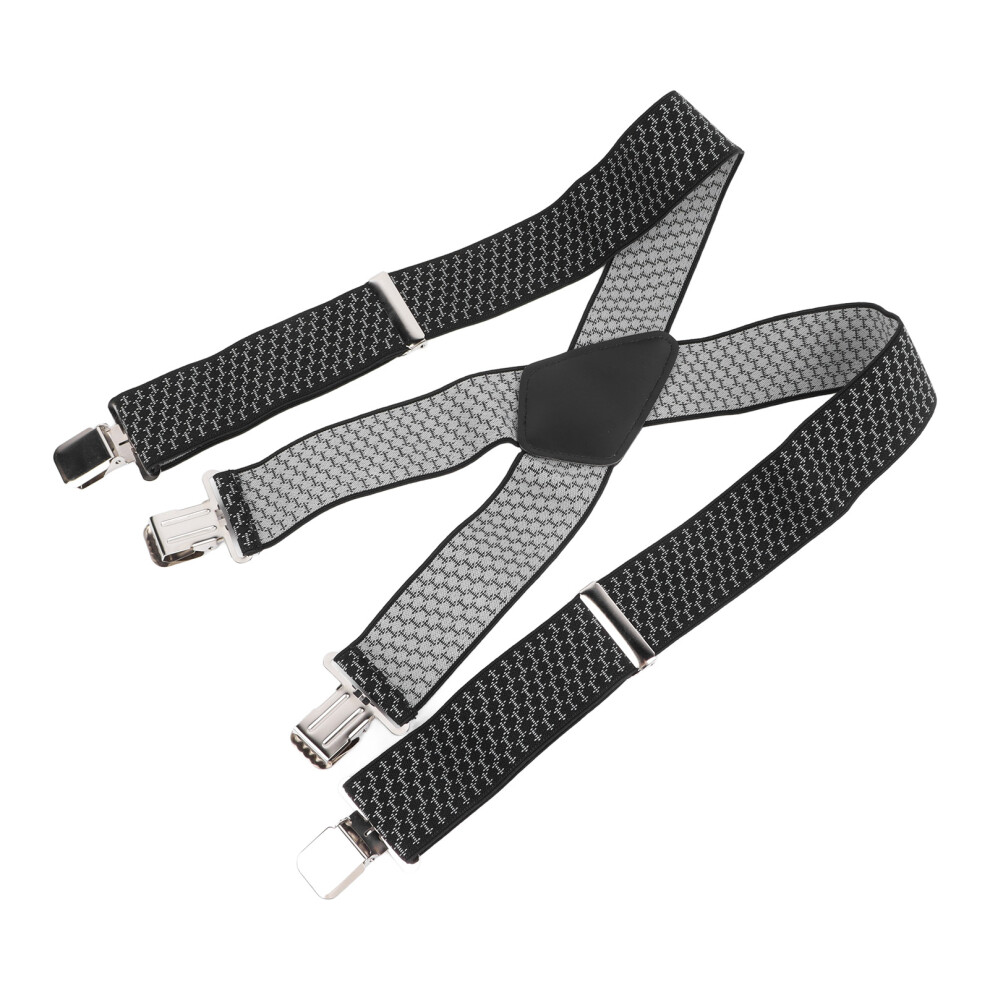 Men Suspenders Simple Style X Back 2in Wide Thickened Stretchable Men Dress Suspenders for Business Wedding Party