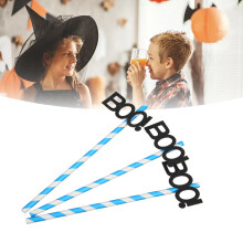40PCS Halloween Paper Straws Thick Durable Beautiful Cute Paper Drinking Straws for Halloween Party Supplies Decoration