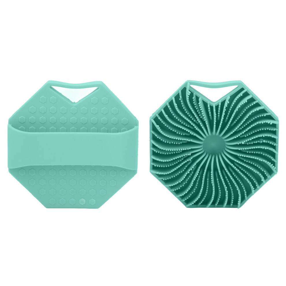 Green Silicone Body Scrubber Exfoliating Mild Ergonomic Food Grade Silicone Bathing Brush With Hole