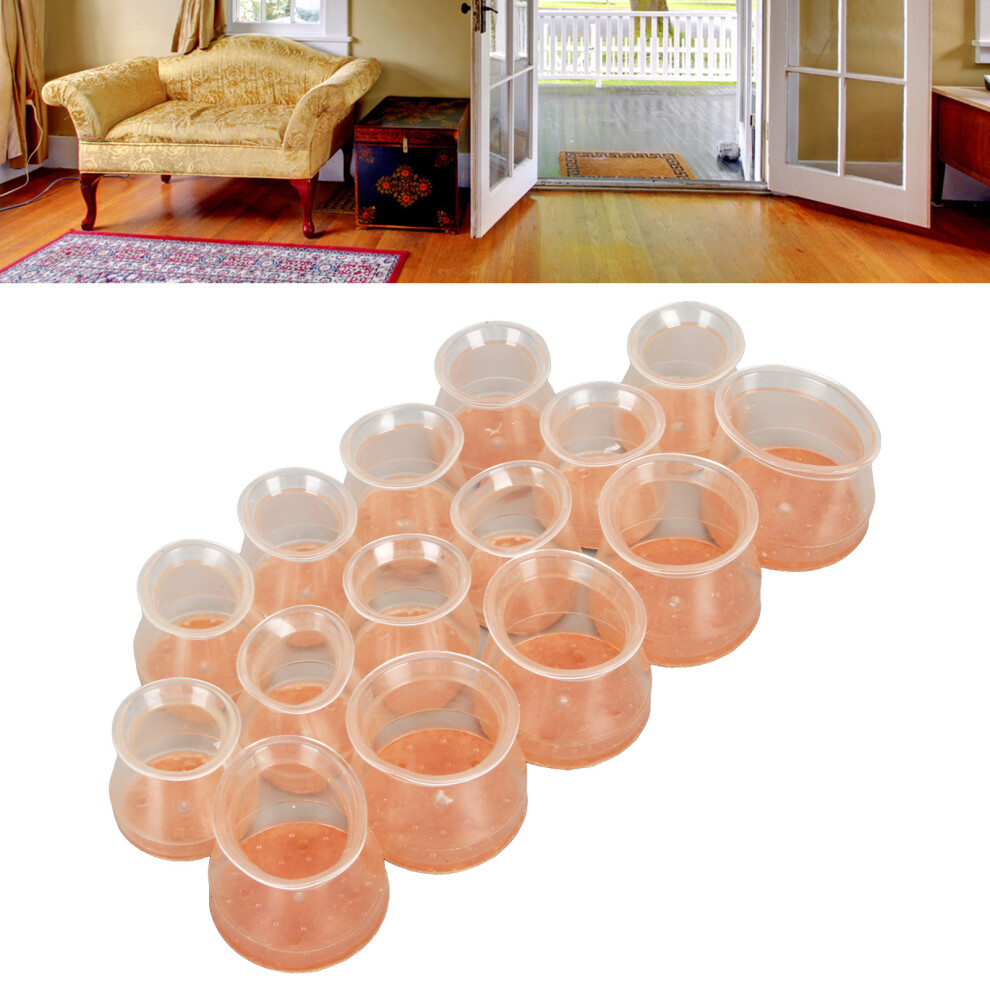 15Pcs Chair Leg Floor Protectors Silicone Furniture Leg Cover Felt Pads For Hardwood Floors 6941315036022