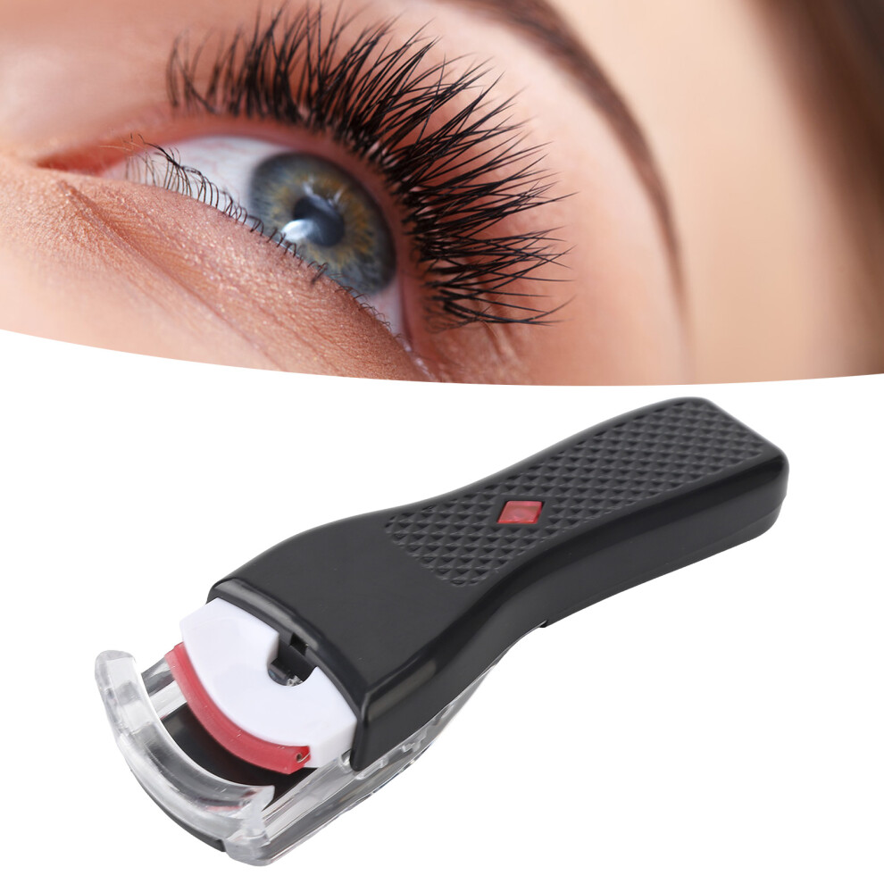 Black Heated Eyelash Curler Rechargeable Led Lighting Long Lasting Handheld Lash Heating Curler