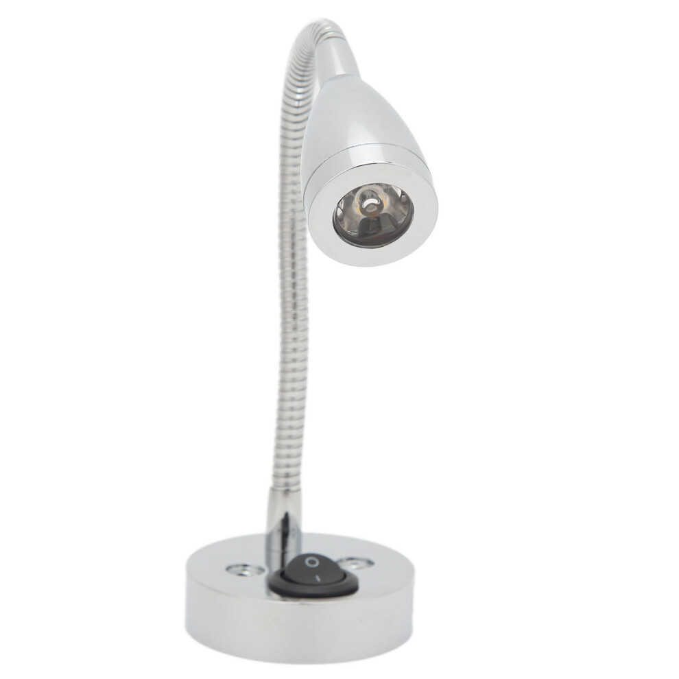 RV LED Bedside Light 360 Degree Swivel Flexible Goosneck Light for DC 12V to 24V Boat Camper Truck Cars Chrome Plated-image-OPC-PHR2C9P-NEW