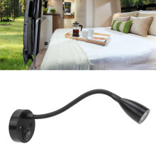 RV LED Nachttischlampe 360 drehbar Schwarz Aluminium 2W für 12-24V Fahrzeuge
