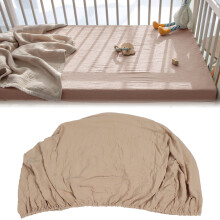 Cotton Baby Bed Sheet Soft Breathable Comfortable Baby Crib Mattress Sheet for Boys Girls Wheat Color