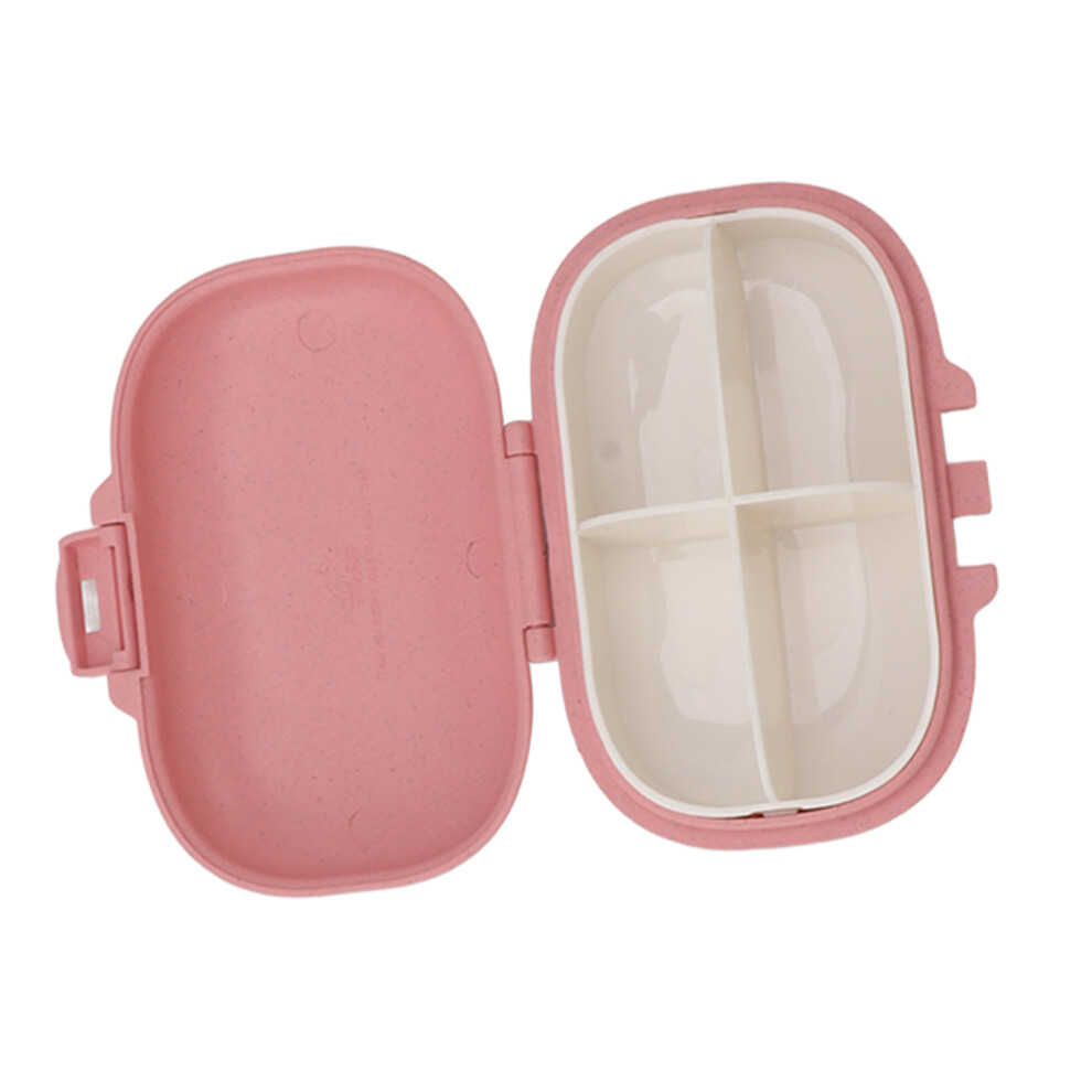 Medicine Organizer Portable Dividing Medicine Planner Box Snap Design Daily Medicine Holder Container Pink